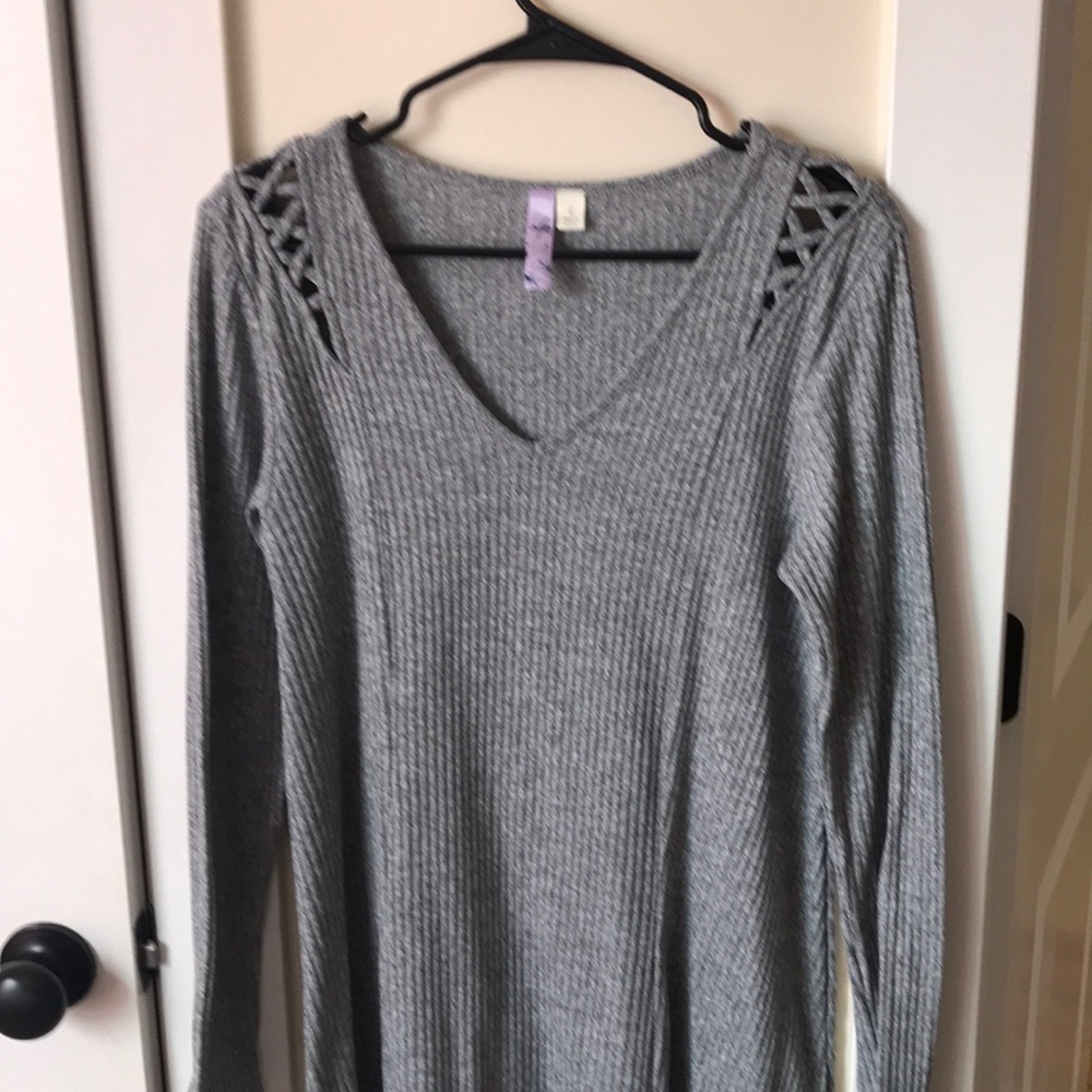 Gray sweater dress